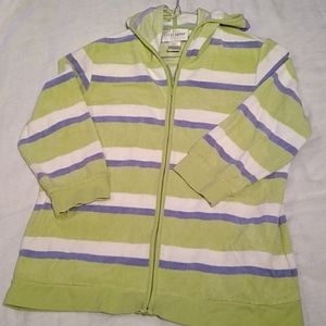Sport Savvy, small, terry-cloth feel, 3/4 length sleeve, hood, zipper-front
